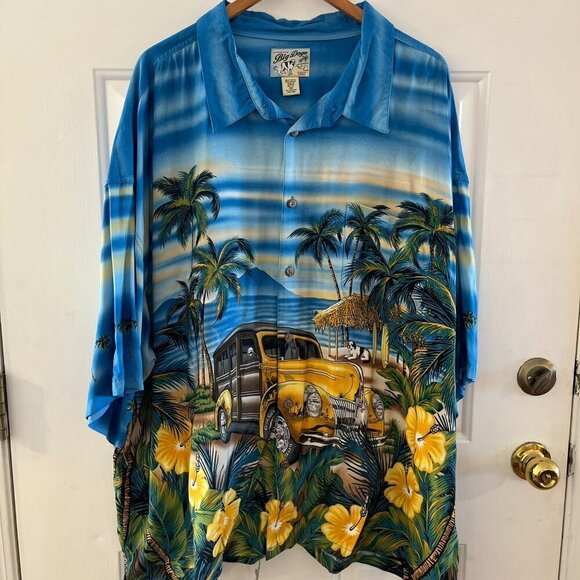 Big Dogs Men's Hawillian Woody-Wagon Beach Summer Shirt Sz 5x - Picture 1 of 6